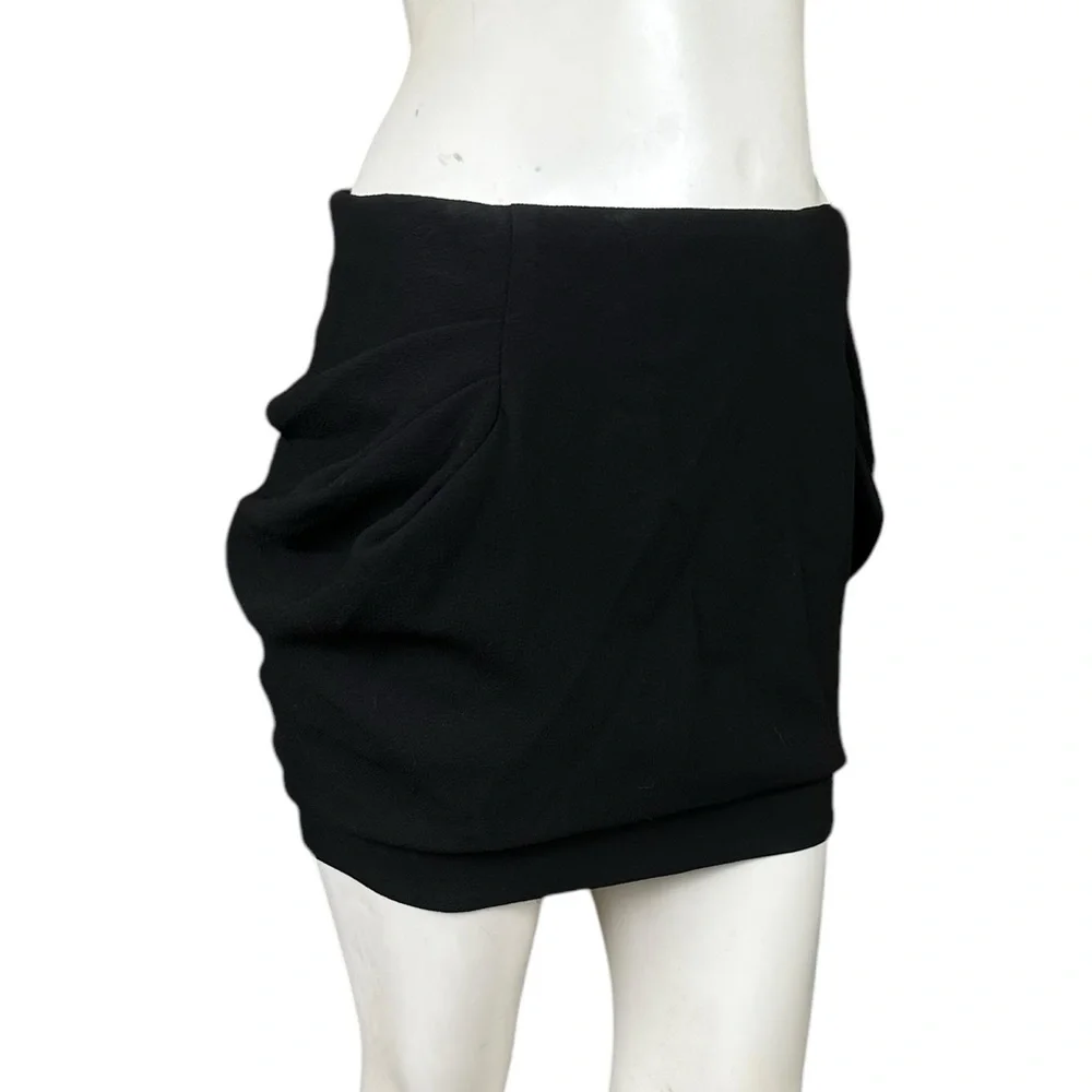 Vanessa Bruno Black Mini Bubble Skirt Zip Up Back Size US 2/XS FR 34